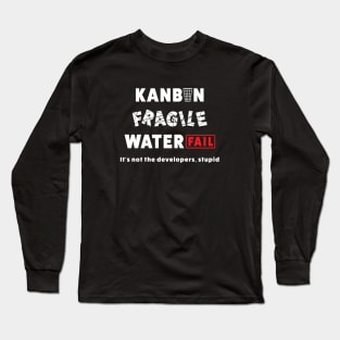 Kanban Agile Waterfall White Long Sleeve T-Shirt